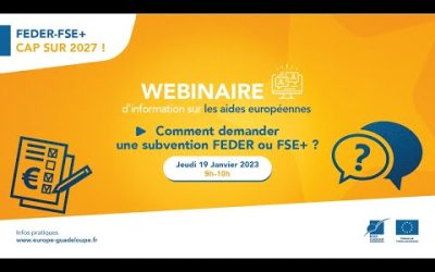 Webinaire demander une subvention FEDER FSE+